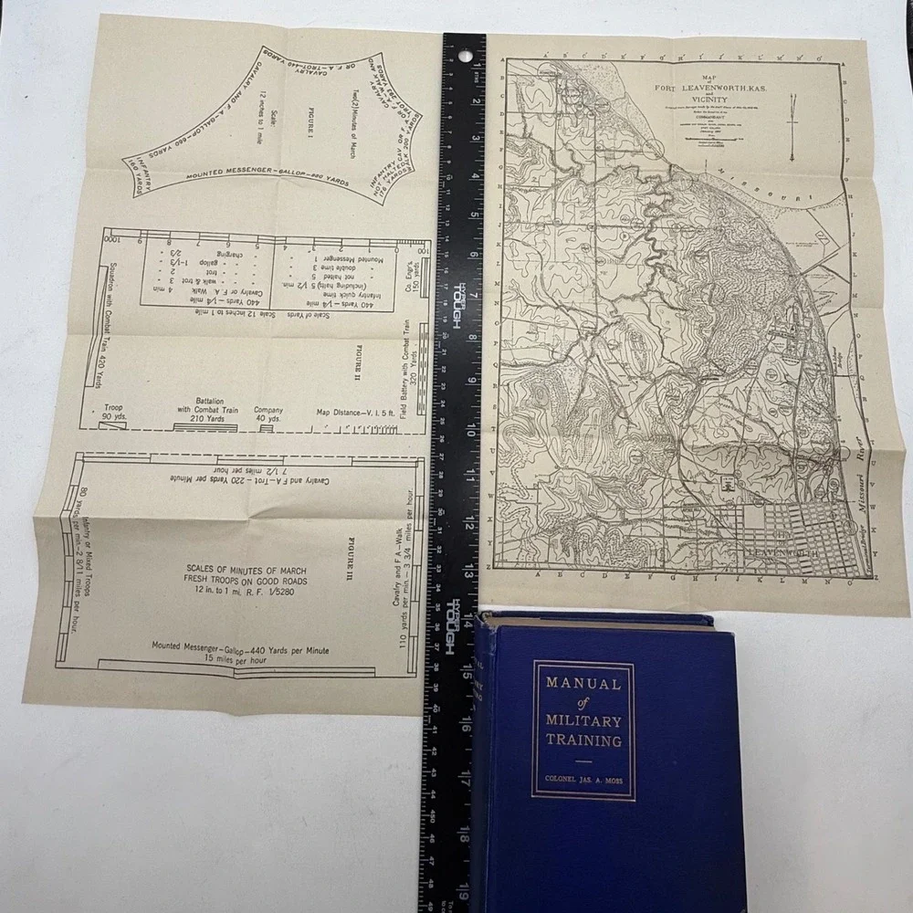 1917 Manual of Military Training Jas A Moss WWI 2nd Edition with full Maps Banta